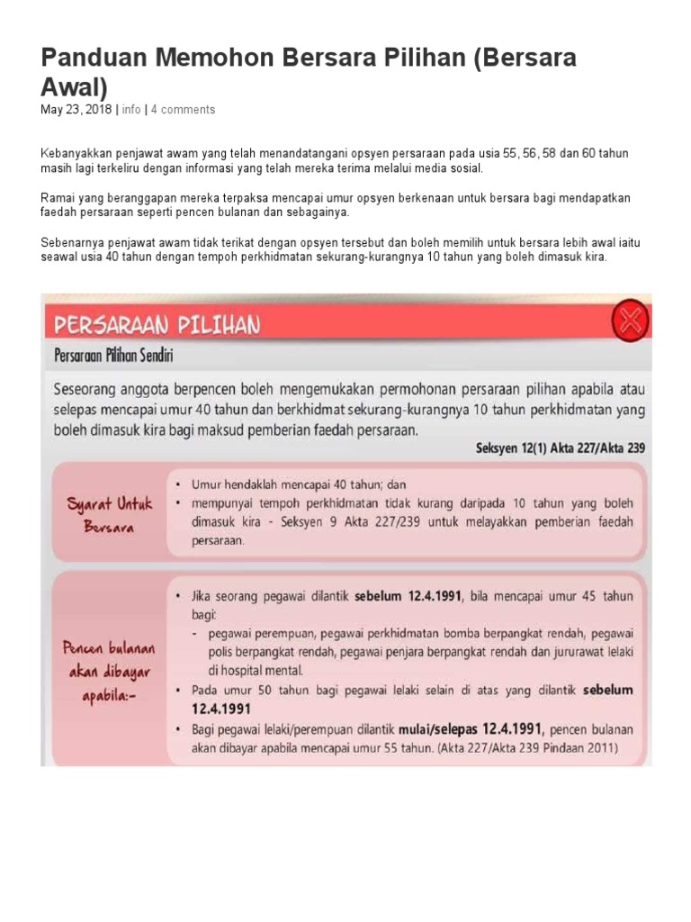 Panduan Memohon Bersara Pilihan Pdf