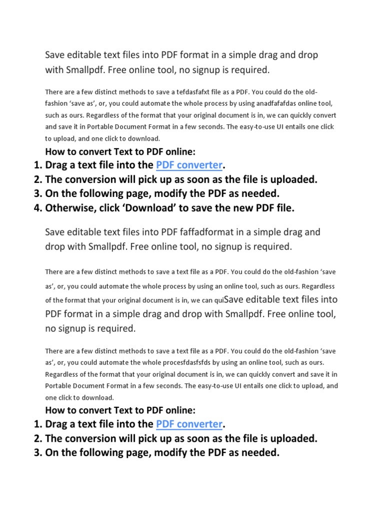 PDF Converter: How To Convert Text To PDF Online | PDF | Media ...