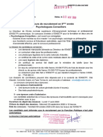 Concours de Recrutement en 5e Année Psychologues-Conseillers PDF