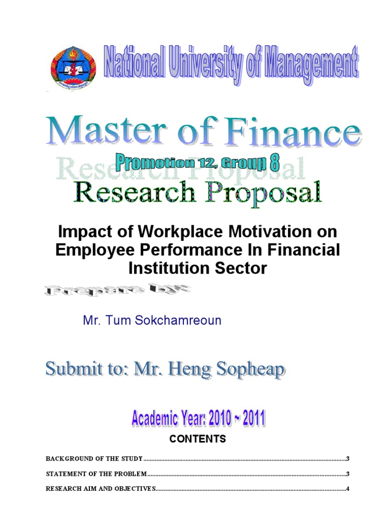 Research Proposal on the Impact of Motivation on Employee Job Performance - blogger.com