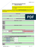 Supply Chain Security Questionnaire Business Partners: Instructions