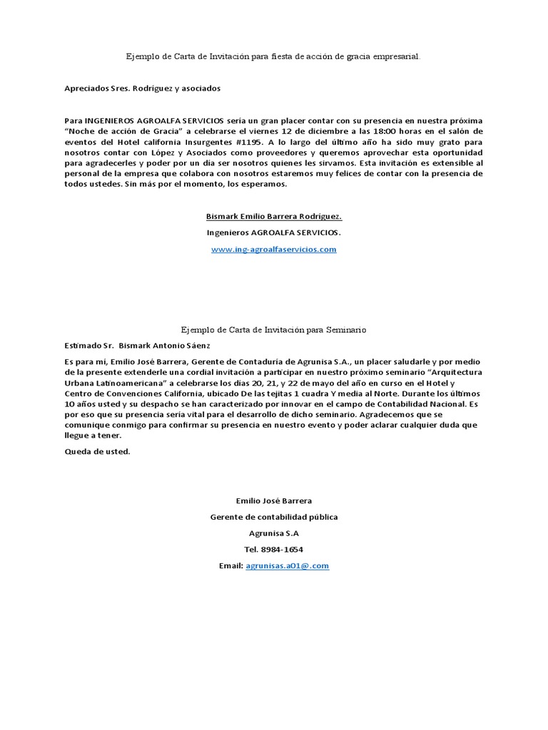 Ejemplo de Carta de Invitación Empresarial | PDF | Violencia, image size:768x1024