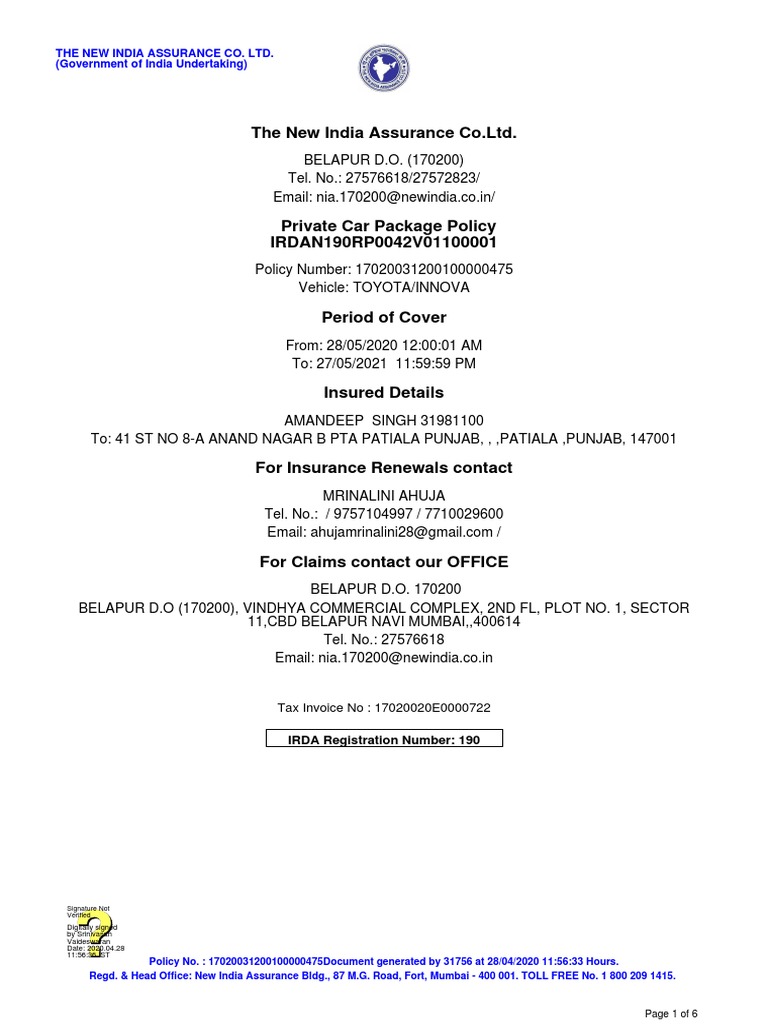 The New India Assurance Co. Ltd. (Government of India Undertaking ...