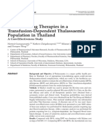 Iron-Chelating Therapies in A Transfusion-Dependent Thalassaemia Population in Thailand