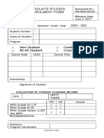 Graduate Studies Enrolment Form: 1ST Quarter: Acad. Year 2020 - 2021