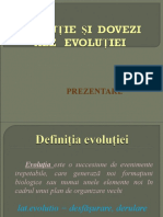 evolutie si dovezi ale evolutiei