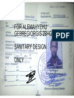 For Alemahyehu Gebregiorgis 2B+G+M+7 Sanitary Design Only