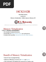 Operating Systems Session 10 Memory Virtualization: Address Spaces, Memory API