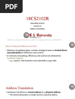 Operating Systems Session 12 Address Translation