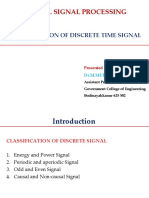 Digital Signal Processing: Classification of Discrete Time Signal