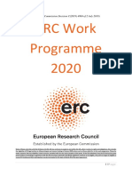ERC Work Programme 2020: (European Commission Decision C (2019) 4904 of 2 July 2019)