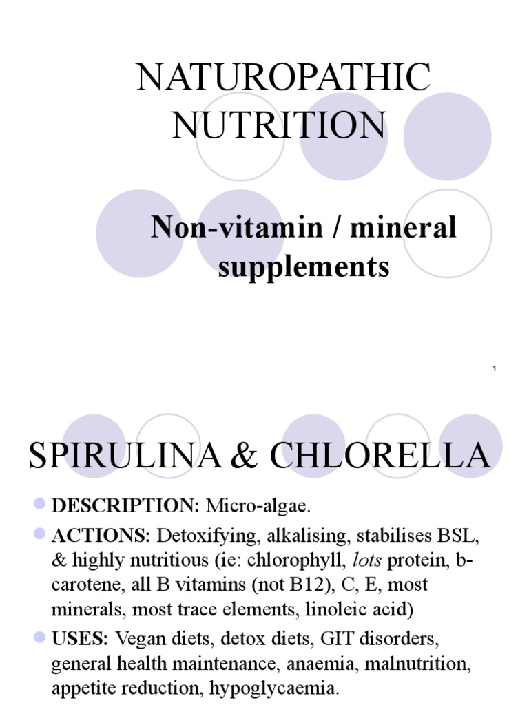 Naturopathic Nutrition NonVitamin / Mineral Supplements PDF