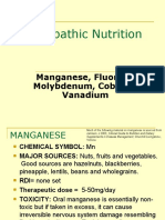 Naturopathic Nutrition: Trace Minerals Manganese, Fluoride, Molybdenum, Cobalt & Vanadium