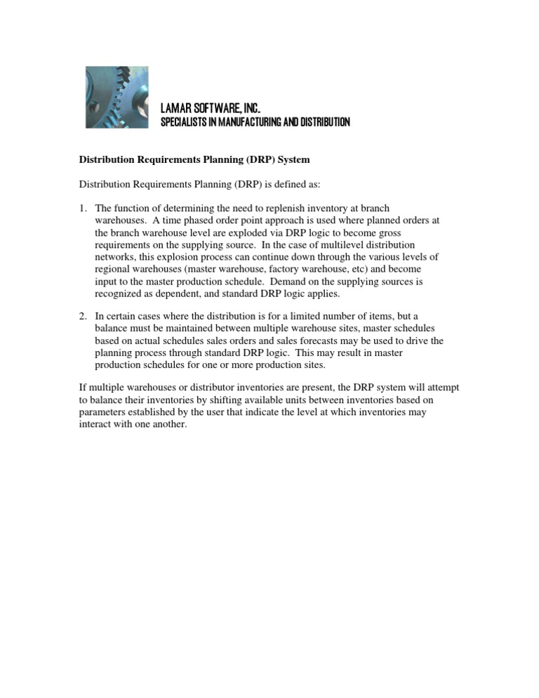 Lamar Software, Inc.: Specialists in Manufacturing and Distribution | PDF