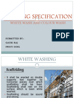 Building Specification: White Wash and Colour Wash