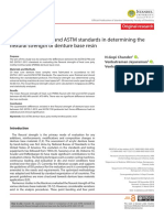 Comparison of ISO and ASTM Standards in Determining The Flexural Strength of Denture Base Resin