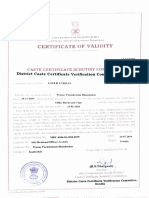 Certificate of Validity: Caste Certificate Scrutiny Committee