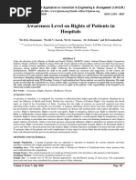 Awareness Level on Rights of Patients in Hospitals