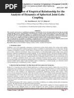 Formulation of Empirical Relationship for the Analysis of Dynamics of Spherical Joint-Lobe Coupling
