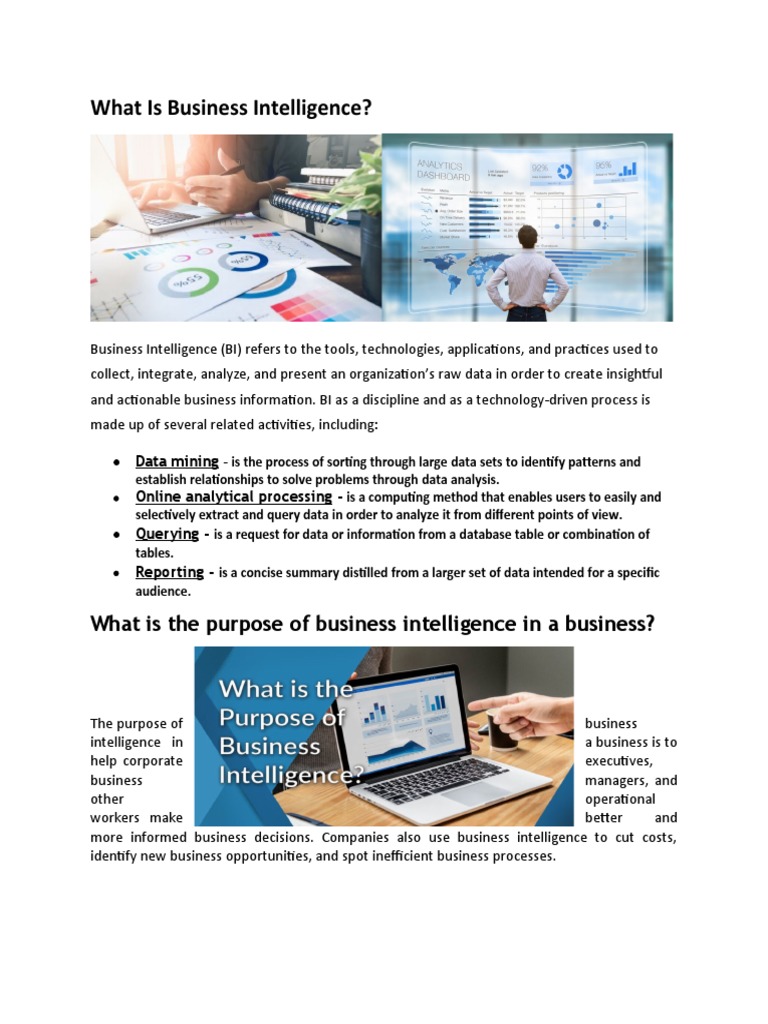 Business Intelligence Overview & Tools | PDF | Business Intelligence ...