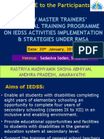 3-Day Master Trainers' Residential Training Programme On Iedss Activities Implementation & Strategies Under Rmsa