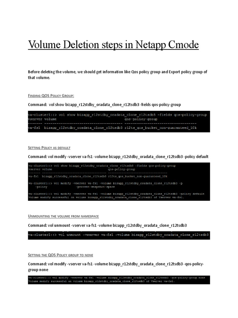 QOS Policy Management in NetApp Volume Deletion | PDF | Computers