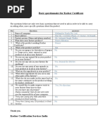 Basic Questionnaire For Kosher Certificate 2