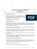 Pliego de Condiciones Generales en Las Licitaciones Generales de La Provincia de Entre Ríos