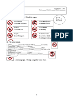 Unit 3 Signs: I. Read The Rules Out Loud. / Read The Signs