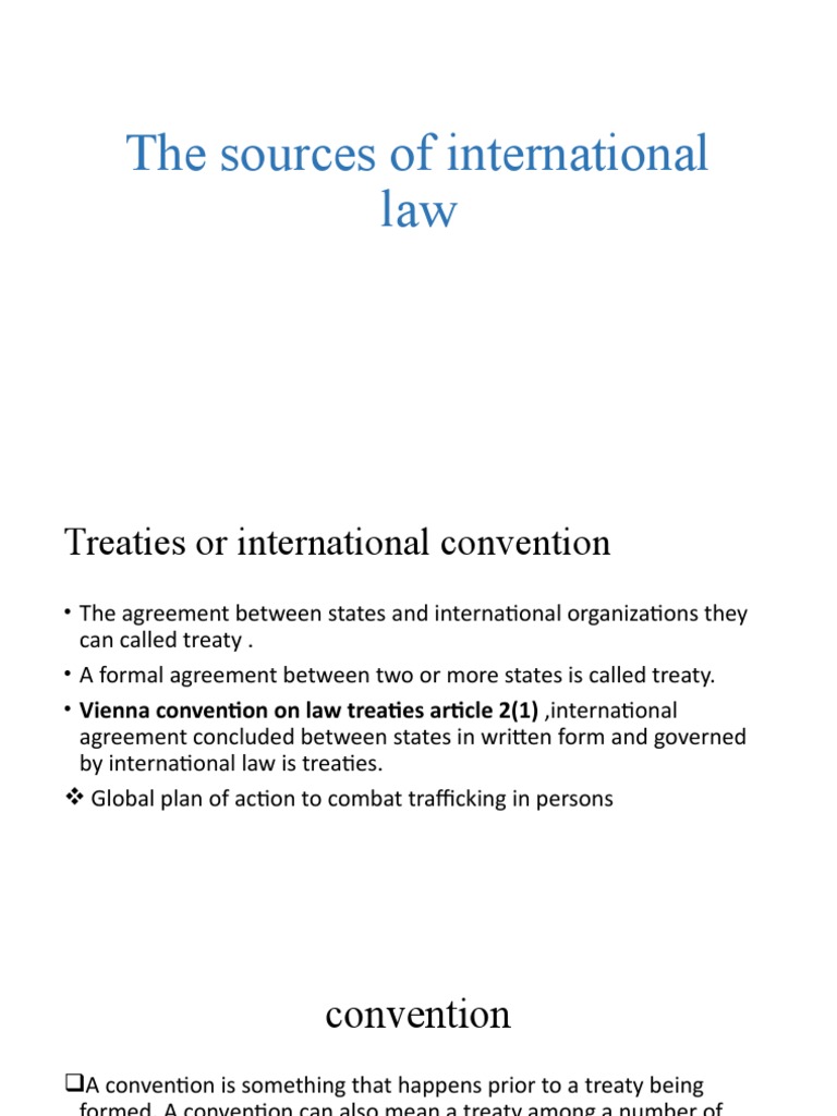 The Sources of International Law | PDF | Treaty | International Law