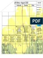 Lunch Menu August 2020