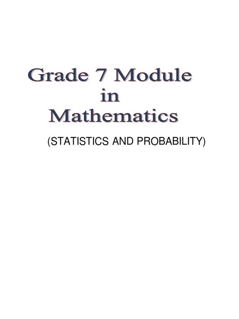 Math Module Grade 7 - Example | PDF | Mode (Statistics) | Statistics