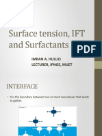 Surface Tension, IFT and Surfactants: Imran A. Hullio Lecturer, Ipnge, Muet
