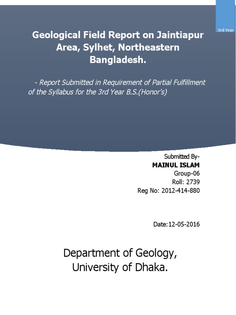 Geological Study of Jaintiapur, Sylhet | PDF | Sedimentary Rock | River ...
