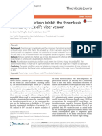 Aspirin Plus Tirofiban Inhibit The Thrombosis Induced by Russell 'S Viper Venom