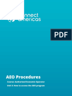 AEO Procedures: Course: Authorized Economic Operator Unit 3: How To Access The AEO Program
