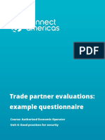 Trade Partner Evaluations: Example Questionnaire