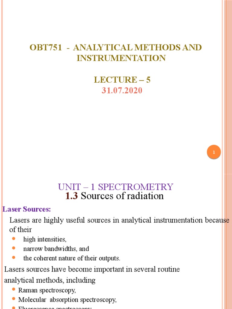 Obt751 - Analytical Methods and Instrumentation Lecture - 5 | PDF ...