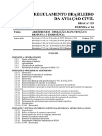 Regulamento Brasileiro da Aviação Civil sobre operação, manutenção e resposta à emergência em aeródromos