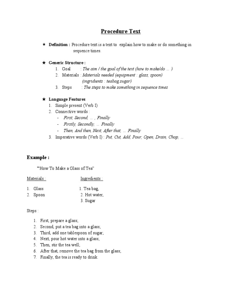 Procedure Text and Passive Voice Guide | PDF | Biscuit | Spoon