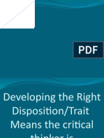 Developing The Right Disposition