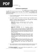 SAMPLE Secretary Certificate - SEC OST Enrollment | PDF