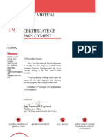 SKT Virtual: Certificate of Employment