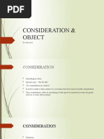 CONSIDERATION & OBJECT