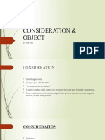 Consideration and Object in Contract Law