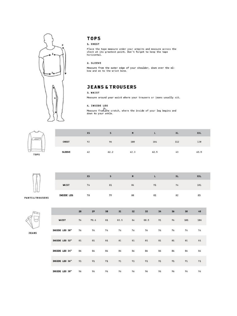 JACK & JONES Size Guide PDF | PDF