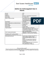 Clinical Guideline For Anticoagulant Use in Adults
