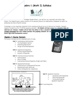 Math I Syllabus