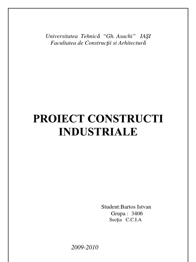 Proiect Constructii Industriale | PDF