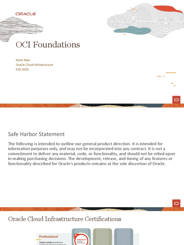 OCI Foundations: Rohit Rahi Oracle Cloud Infrastructure Feb 2020 | PDF ...